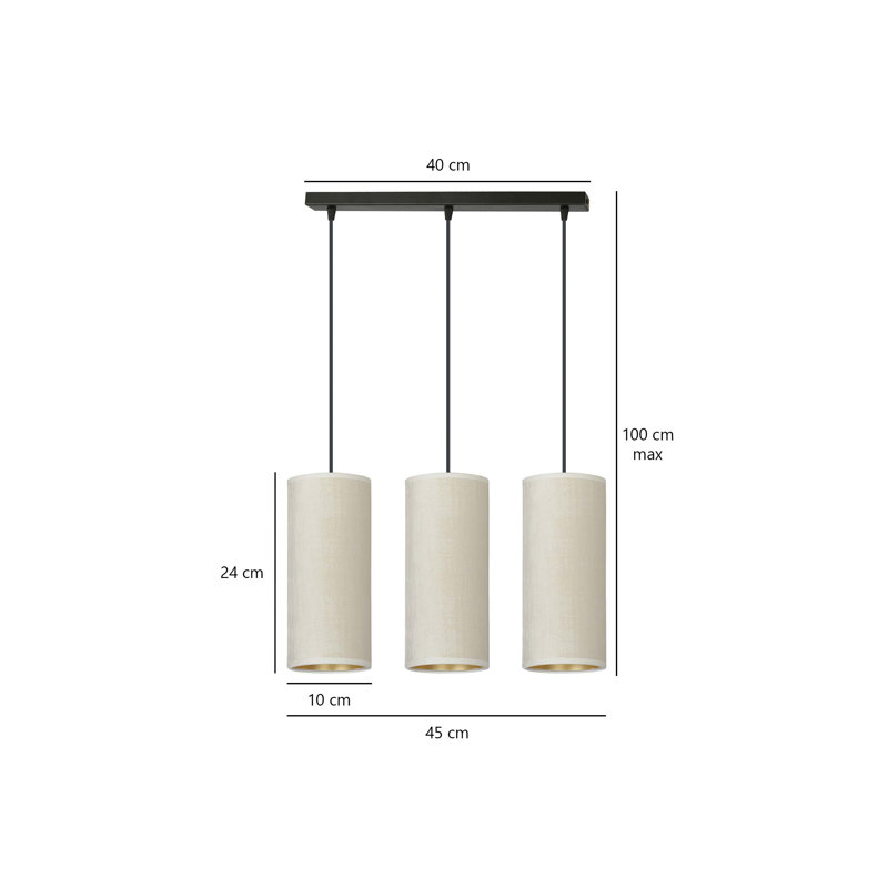 Ealidh 3 - Light Steel Kitchen Island Pendant, White