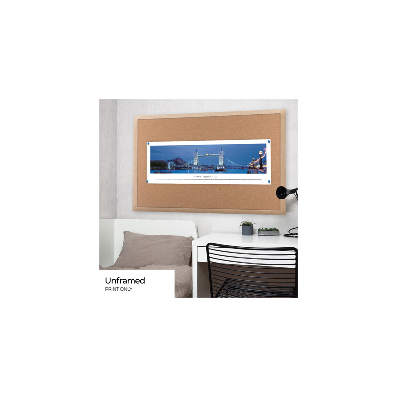 Large Framed London Skyline Print in Contemporary Style