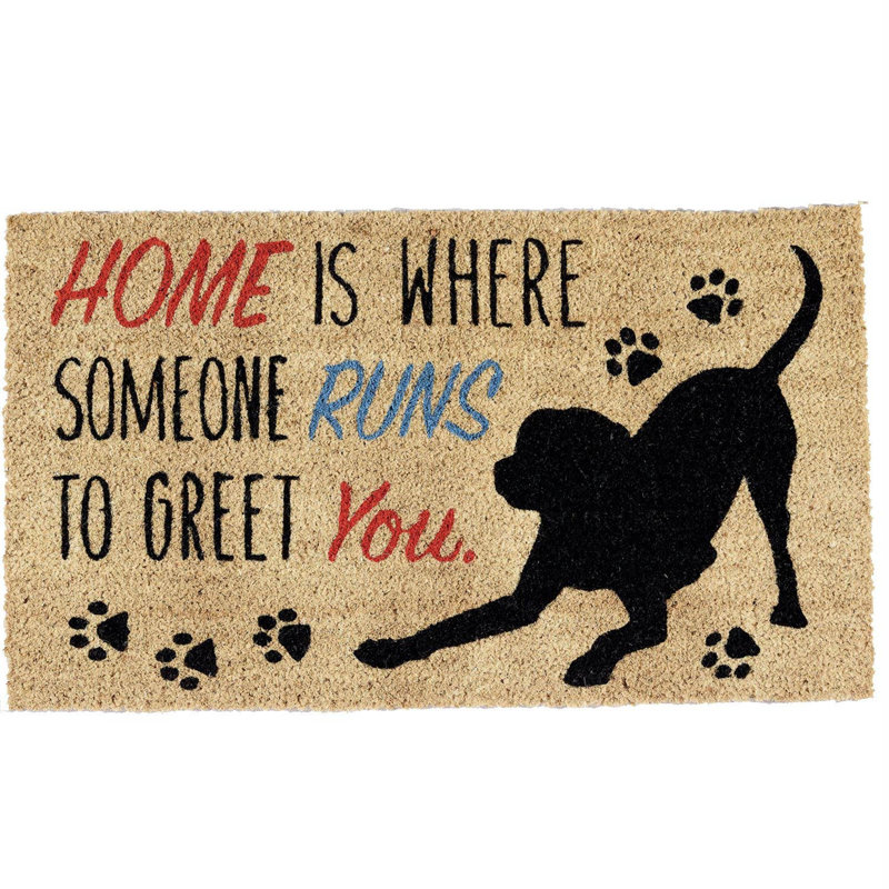 Tapis pour porte d'extérieur antidérapant Ephrata Home Dog 30 po x 18 po