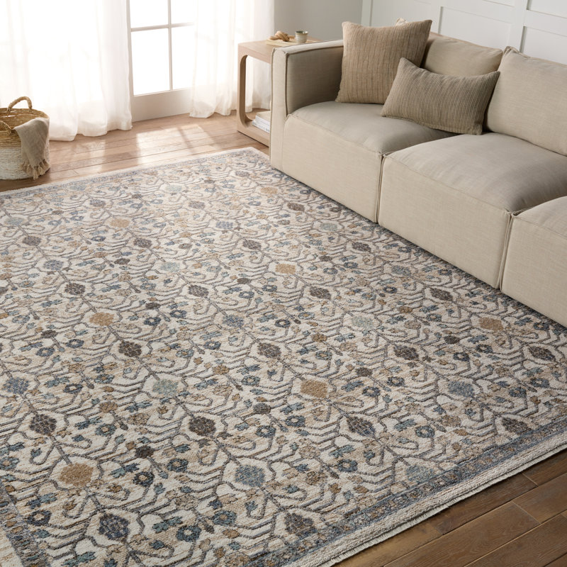 Tapis bleu / or Primrose, Rectangle 8 pi x 10 pi
