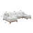 Ivory Chenille Sectional Sofa W/4 Pillows