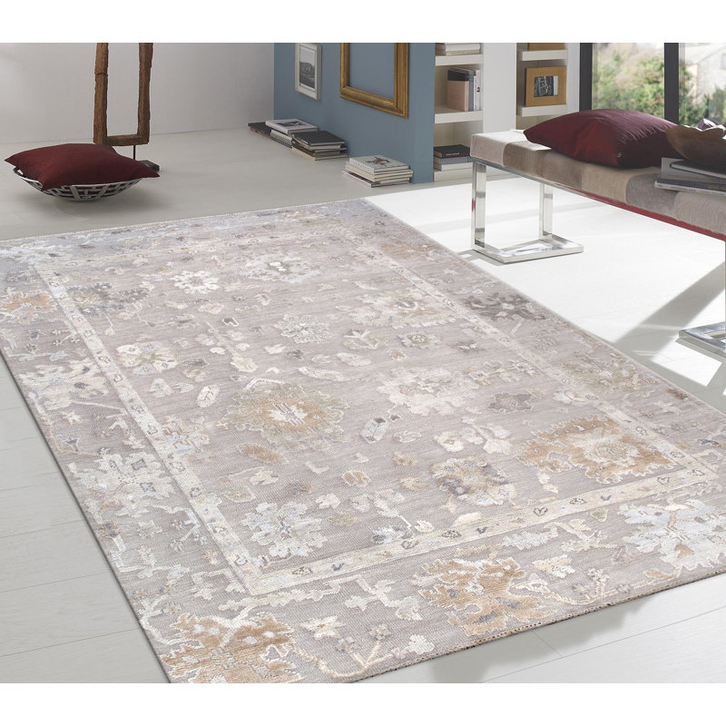 Oushak Hand Knotted Wool Oriental Area Rug, Rectangle 9' x 12'