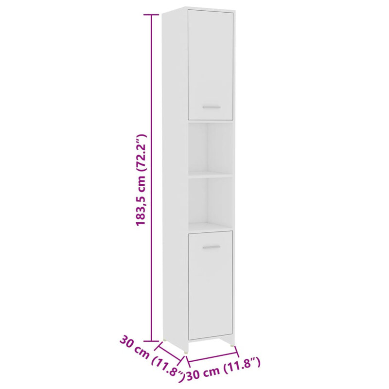 Ermir Bathroom Storage Furniture Set, White