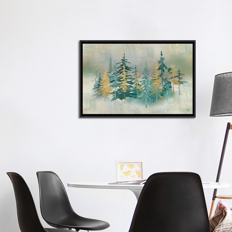 «Shimmering Forest», reproduction d'art sur toile encadrée, H 26 po x l 40 po, Impression encadrée sans passe-partout, Noir
