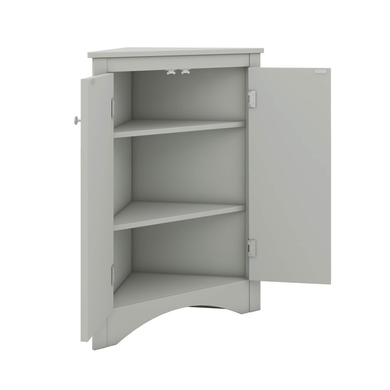 Armoire de rangement triangulaire pour salle de bain avec tablettes réglables, modèle de plancher autoportant idéal pour la cuisine à domicile