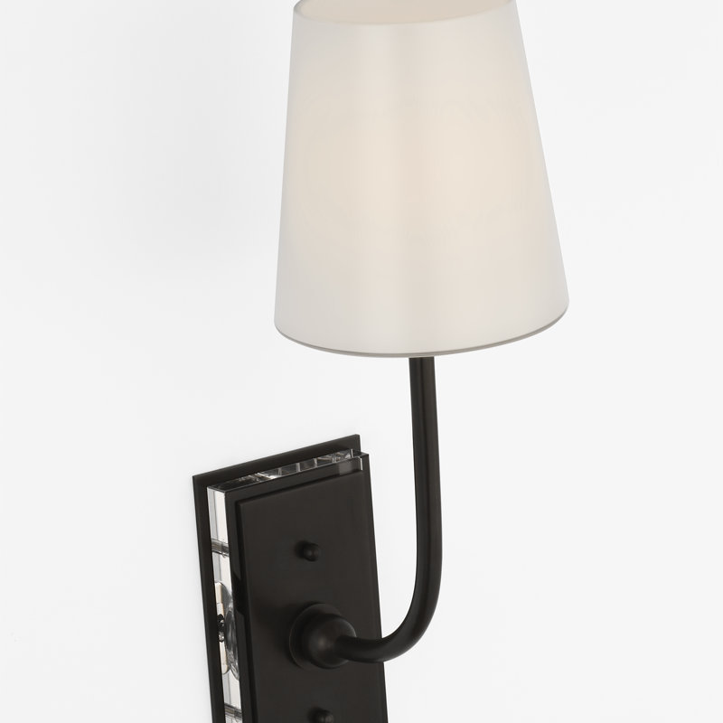 Thomas O'Brien Hulton 17" Cordless Single Sconce with Glass Shade, Bronze