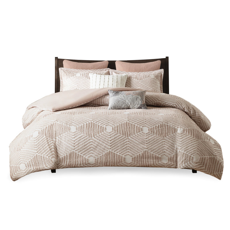 Édredon en coton Blush - confortable et élégant respirant, Édredon double et 2 taies décoratives