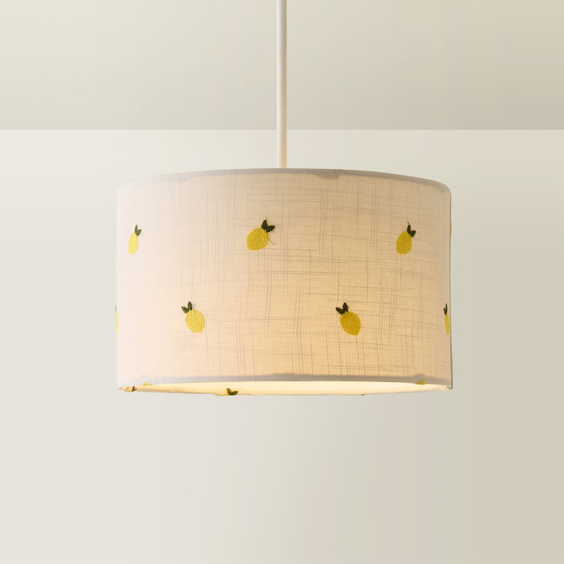 15cm H Fabric Drum Lamp Shade ( Slip-On ) in Cream
