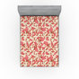 Rubis pâle / motif floral vert fougère