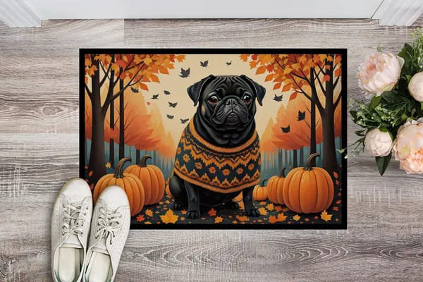 Tapis d'entrée noir NEUF Pug