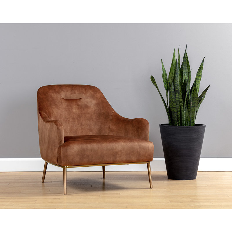 Cameron Lounge Chair, Orange Polyester