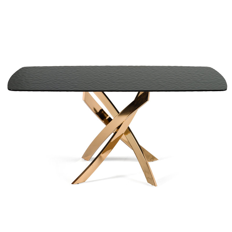 Table de salle à manger rectangulaire Aki Pyrite