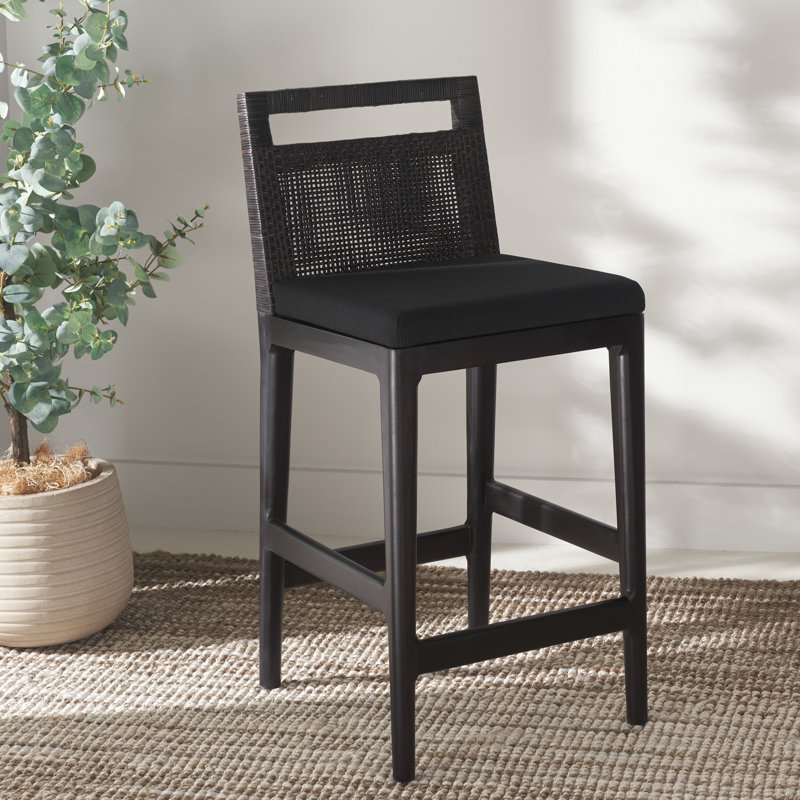 Darin Counter Stool, Black Seat/ Black Frame
