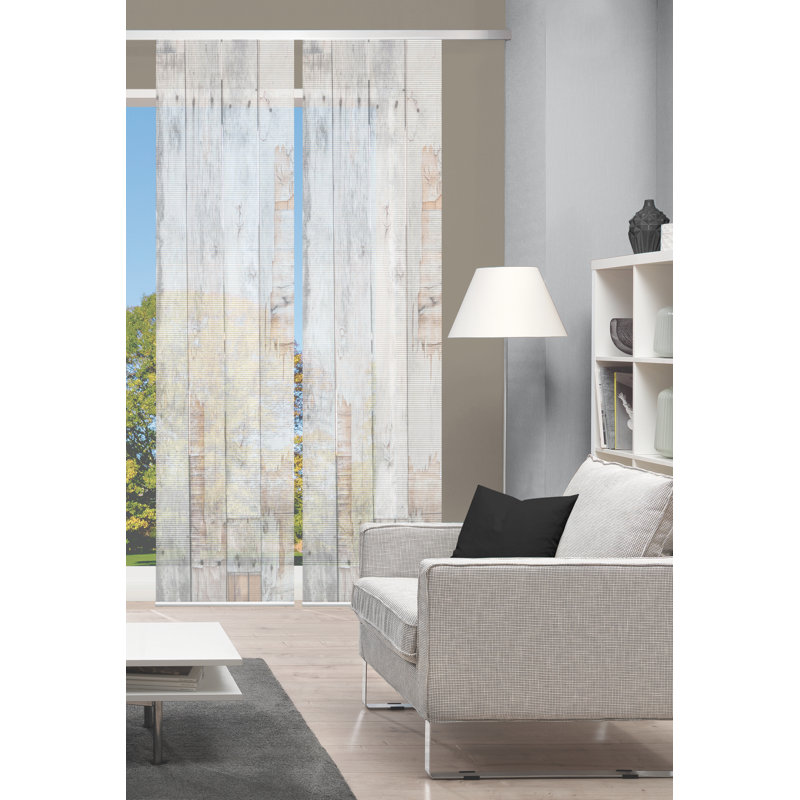 Semi Sheer Sliding Panel Pair, Natural colors