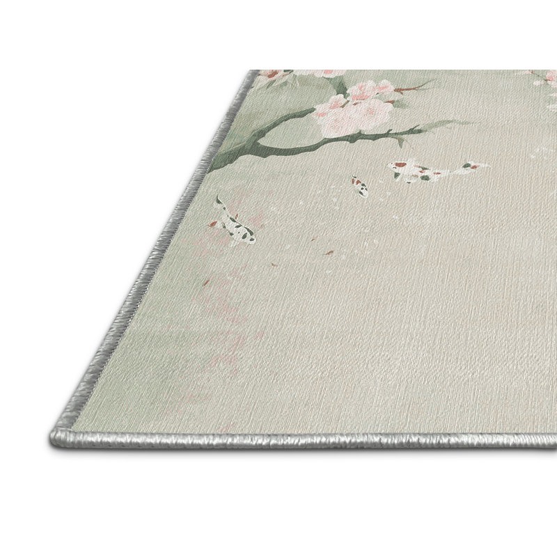 Tapis beige lavable à la machine, Carré 3 pi
