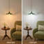 Luminaire suspendu fleur en verre vert moderne 1 lumière avec finition laiton poli