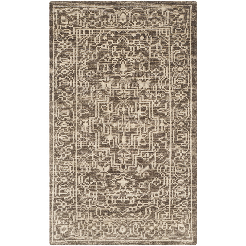 Kenya Brown / Beige Oriental Rug, Rectangle 6' x 9'