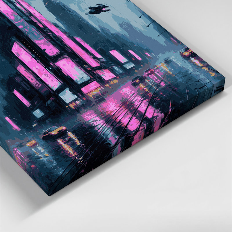 Art mural sur toile gris Sci Fi Cyberpunk, H 16 po x l 16 po