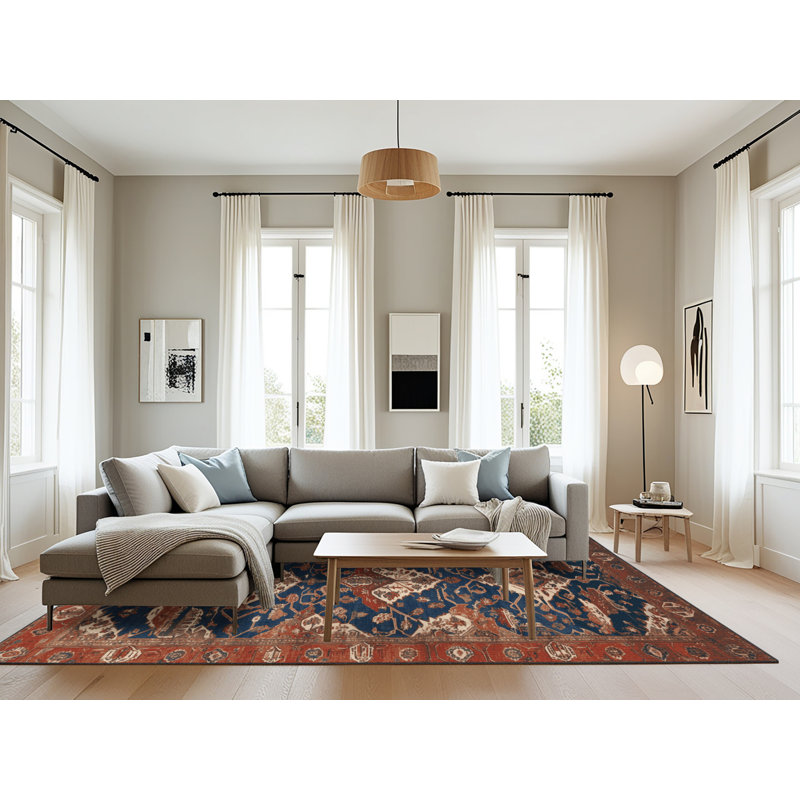 Tapis brun lavable à la machine, Rectangle 6 pi x 9 pi
