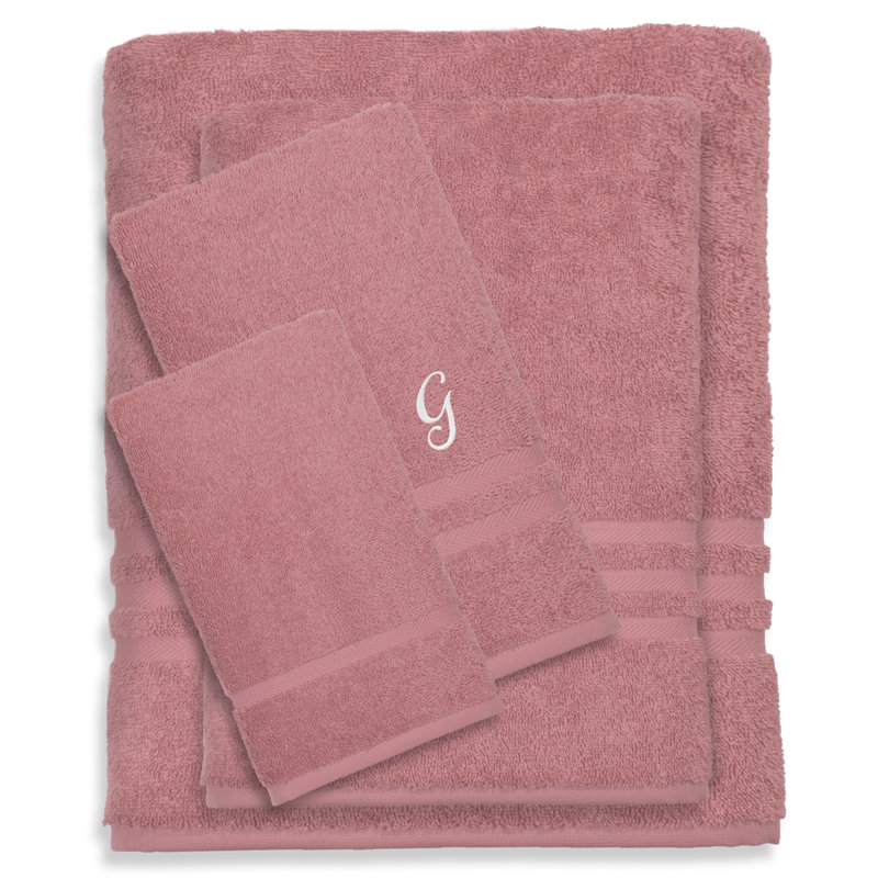 Ensemble de serviettes 4 pièces 100% coton Denzi, G, Thé rose