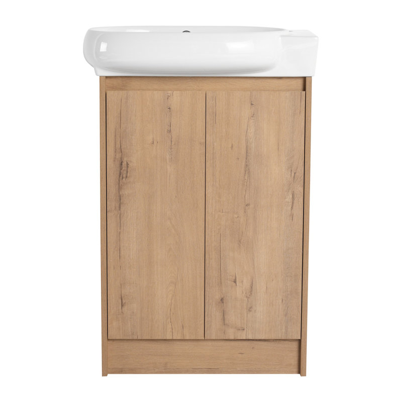 Meuble-lavabo autoportant de 23 po avec lavabo, Naturel