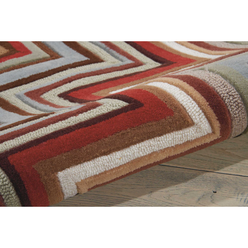 Tapis argenté contemporain fait à la main Asuncion, Rectangle 8 pi x 10 pi 6 po