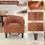 Fauteuil d'appoint classique en similicuir l 25,2 po avec garniture cloutée