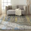 Tapis vert/bleu fait main poils longs San Antonio-37183300