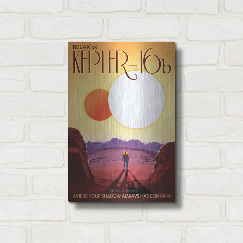 «Visions of the future Kepler16b», art mural en métal, H 16 po x l 12 po