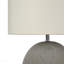 Lighting, H 20 po, lampe de table, béton gris, abat-jour ivoire / crème, contemporain
