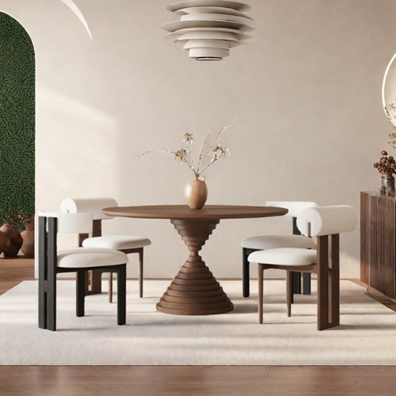 Table de salle à manger ronde unique, H 29,53 po x L 59,06 po x l 59,06 po