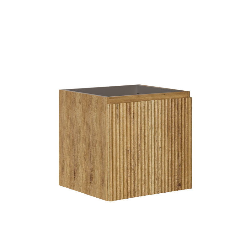 Meuble de salle de bain mural pliable de 61 cm (24 pouces), placage chêne doré, sans lavabo