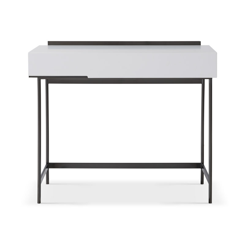 Nicholls Dressing Table, Dark Chrome/White