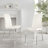 Everson High Gloss 4 Seat Extendable Dining Set with Luxury Faux Leather Upholstered Dining Chairs-1689350623