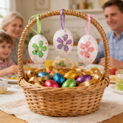 Easter Plastic Decoration 6 Pack Of Open Eggs DIY Simulation Eggs Shells Suitable For Easter Eggs Party Gift Basket Filler Decoration