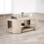 Table basse ovale de style moderne avec roulettes en bois d'hévéa
