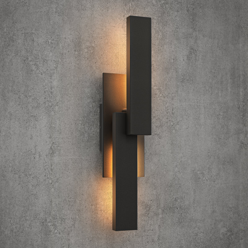 21''H Dimmable LED Black Aluminum Wall Light, Matte Black, 21" H x 5.5" W x 3.5" D