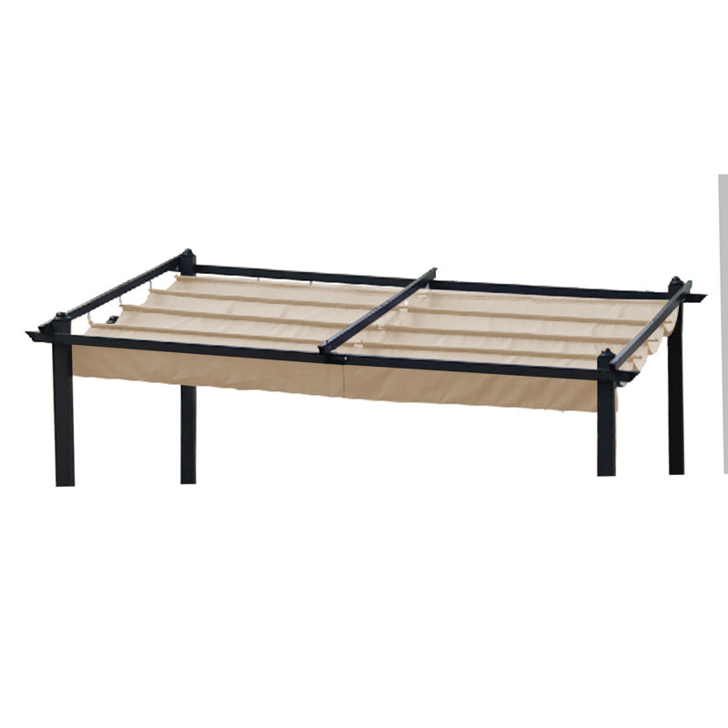 Remplacement de l'auvent de la pergola pour patio extérieur de 13 pi x 10 pi - tissu protégé kaki, étapes d'installation facile, protection contre l'eau, assemblage facile