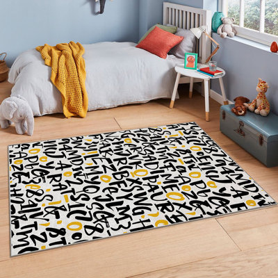 Tapis luxueux, 100% polyester, 70,9 po x 110,2 po | Éponge stratifiée anti-dérapante 740 g / m² pour le confort | Antibactérien, facile à nettoyer, lavable à la machine | Parfait pour le salon et la chambre à coucher