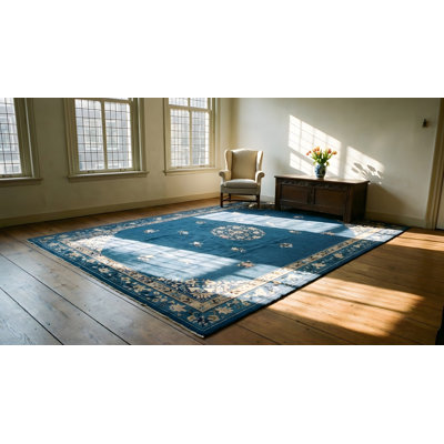 Tapis chinois en laine noué à la main antique des années 1920