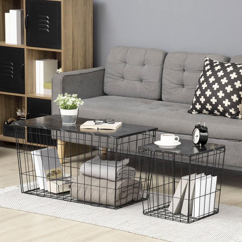Severo Frame Coffee Table, Black/Black