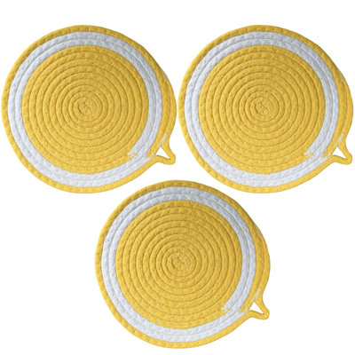 Polyester Round 3 Piece Trivet Set