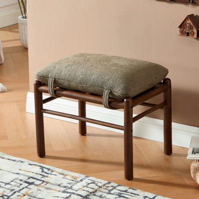 Repose-pieds moderne avec repose-pieds, repose-pieds rembourré rembourré de 19 pouces, banc d'entrée en bois avec coussin amovible, sièges supplémentaires pour la chambre à coucher du salon