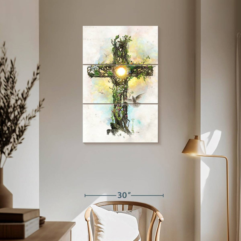 Adella, la croix du Christ, H 57 po x l 36 po