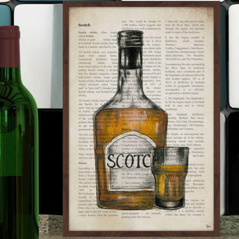 « scotch history », reproduction d’art encadrée, H 24 po x l 16 po x P 1,5 po