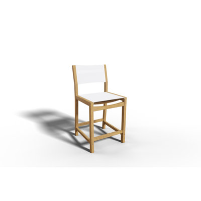 Chaise de salle à manger à hauteur de comptoir en teck Zenone