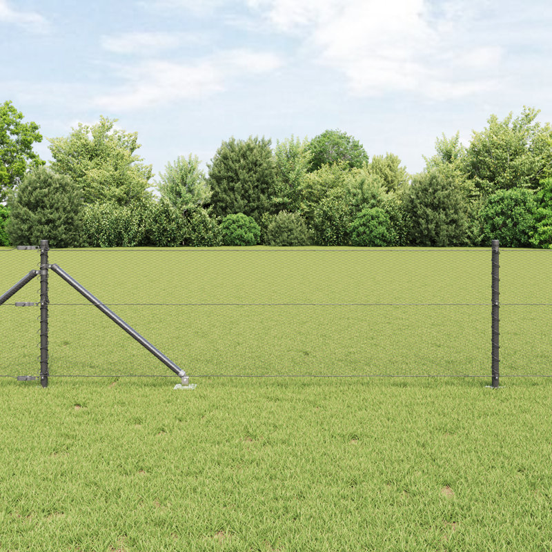 Hexagon Fence Grey Steel, 60cm H x 1000cm W