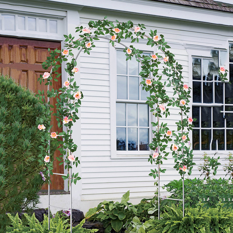 Blitar 130cm W x 40cm D Metal Garden Arches, White