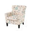 Fauteuil club - floral bleu, élégant pied de revêtement