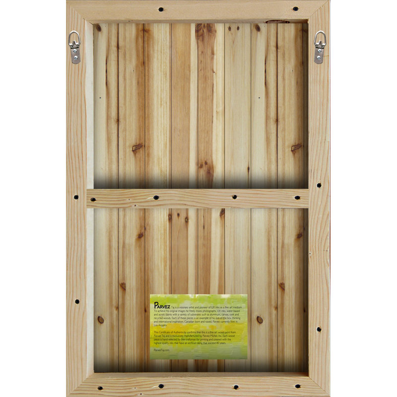 Reproduction d’art sur bois de pin naturel "berea" par parvez taj,, H 60 po x l 40po x P 1,5 po